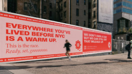 Runner in front oc marathon ad